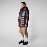 Men's Christian Hooded Puffer Coat in Brown Black - New Arrivals | Save The Duck