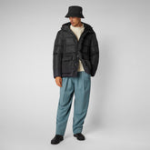 Men's Cliff Hooded Puffer Coat in Black | Save The Duck