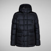 Men's Cliff Hooded Puffer Coat in Blue Berry | Save The Duck