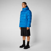 Men's Cliff Hooded Puffer Coat in Blue Berry - Men's Glamour Addict Guide | Save The Duck