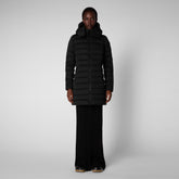Women's Dorothy Stretch Puffer Coat with Detachable Hood in Black - Fall Winter 2023 Women's Collection | Save The Duck