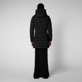 Women's Dorothy Stretch Puffer Coat with Detachable Hood in Black - Women's Warm Collection | Save The Duck