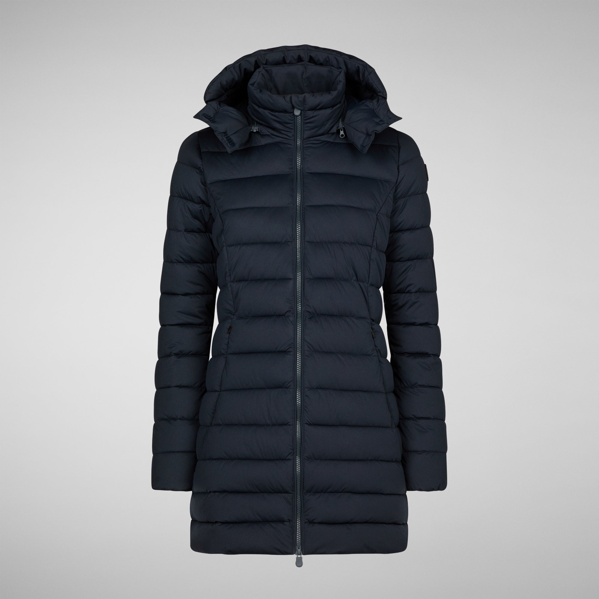 Women's Dorothy Stretch Puffer Coat with Detachable Hood in Blue