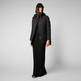 Women's Edith Puffer Coat with Detachable Hood in Black | Save The Duck