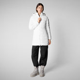 JOANNE : MANTEAU FEMME SAVE THE DUCK en GIGO en blanc - Collection Blancs d'hiver | Sauvez le canard