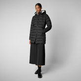 Women's Animal free Puffer Jacket Joanne in black - Icon's Women's collection outfit | Save The Duck