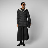 Women's Animal free Puffer Jacket Joanne in black - Icon's Women's collection outfit | Save The Duck