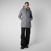 Women's Animal free Puffer Jacket Joanne in mid grey - Women's Fall Winter 2024 | Save The Duck