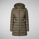 Women's Animal free Puffer Jacket Joanne in mud grey | Save The Duck