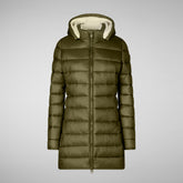 Women's Animal free Puffer Jacket Joanne in dusty olive | Save The Duck