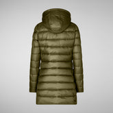 Women's Animal free Puffer Jacket Joanne in dusty olive | Save The Duck