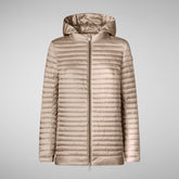 Women's Alima Hooded Puffer Coat in Pearl Grey | Save The Duck