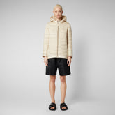 Women's Alima Hooded Puffer Coat in Shore Beige - Women's Icons Collection | Save The Duck