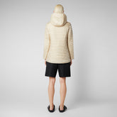 Women's Alima Hooded Puffer Coat in Shore Beige - All Save The Duck Products | Save The Duck