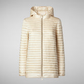 Women's Alima Hooded Puffer Coat in Pearl Grey | Save The Duck