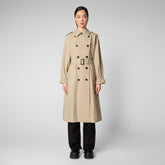 Women's Ember Coat in Stone Beige - All Save The Duck Products | Save The Duck