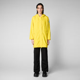 Women's Fleur Hooded Raincoat in Starlight Yellow - All Save The Duck Products | Save The Duck