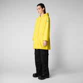 Women's Fleur Hooded Raincoat in Starlight Yellow - Rainwear | Save The Duck
