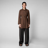 Women's Hattie Coat in Soil Brown - All Save The Duck Products | Save The Duck