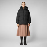 Women's Aida Puffer Coat with Detachable Hood in Black - Women's Collection | Save The Duck