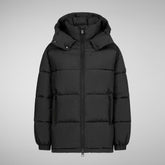 Women's Aida Puffer Coat with Detachable Hood in Black | Save The Duck