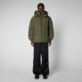 Women's Aida Puffer Coat with Detachable Hood in Sherwood Green - COFY Collection | Save The Duck