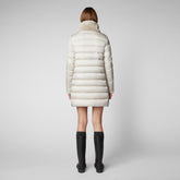 Women's Dalea Puffer Coat with Faux Fur Collar in Rainy Beige | Save The Duck