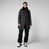 Women's Puffer Coat Dalea with Faux Fur Collar in Black | Save The Duck