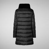 Women's Puffer Coat Dalea with Faux Fur Collar in Black | Save The Duck