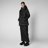 Woman's Drimia Hooded Puffer Coat in Black | Save The Duck