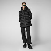 Women's Hooded Animal free Puffer Coat Drimia in Black | Save The Duck