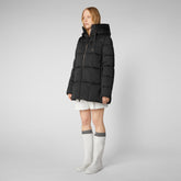 Women's Alena Hooded Puffer Coat in Black | Save The Duck