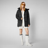 Women's Alena Hooded Puffer Coat in Black | Save The Duck