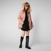 Women's Alena Hooded Puffer Coat in Misty Rose | Save The Duck