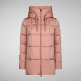 Women's Alena Hooded Puffer Coat in Mud Grey | Save The Duck