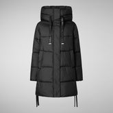 Women's Erin Hooded Puffer Coat in Green Black | Save The Duck