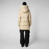 Women's Erin Hooded Puffer Coat in Desert Beige - The Love Recycle Collection by SaveTheDuck | Save The Duck
