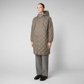 Women's Valerian Puffer Coat in Elephant Grey | Save The Duck