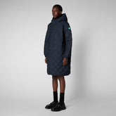 Women's Valerian Puffer Coat in Blue Black - Women's Sale | Save The Duck