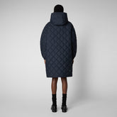 Women's Valerian Puffer Coat in Blue Black | Save The Duck