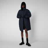 Women's Valerian Puffer Coat in Blue Black - The Love Recycle Collection by SaveTheDuck | Save The Duck