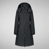 Women's Alkinia Coat with Detachable Hood in Black | Save The Duck
