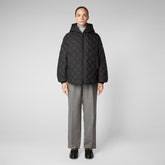 Women's Herrea Hooded Quilted Jacket in Black - Women's Recycled Collection | Save The Duck