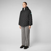 Women's Herrea Hooded Quilted Jacket in Black - RECY Collection | Save The Duck