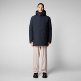 Men's Sesle Hooded Puffer Jacket in Blue Black - New Arrivals | Save The Duck