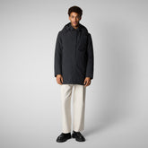 Man's coat Nestor in blue black - Man bureau | Save The Duck