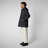 Man's coat Nestor in blue black - Man bureau | Save The Duck