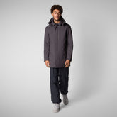 Man's coat Sam in charcoal grey melange | Save The Duck