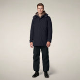 Men's Coat Sid in Blue Black - Men's Raincoats | Save The Duck