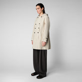 Women's Orel Coat in Shore Beige - Rainy Collection | Save The Duck